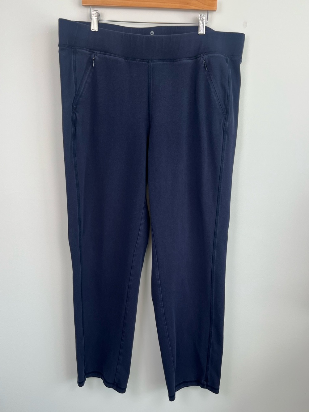 T by Talbots blue cotton spandex pull on zip pocket pants, Size 2X.